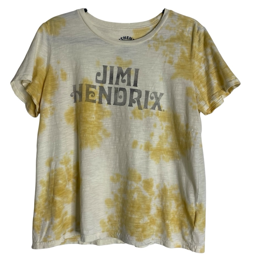 Lucky Brand Yellow Tie-Dye Jimi Hendrix Short Sleeve Tee